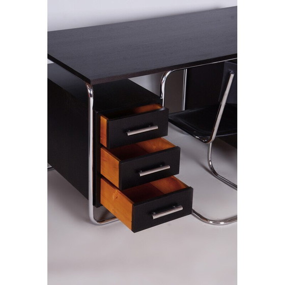 Image 1 of Vintage Bauhaus bureau en stoel door R. Slezak, Tsjechië 1930