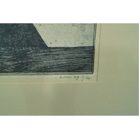 Image 1 of Scandinavische abstracte ets van Sven Bunnel, 1950