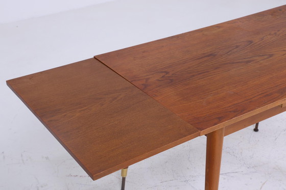 Image 1 of Vintage slinger tafel 60s | Mid Century uitschuifbare eettafel salontafel tafel retro 70s woonkamer tafel hout