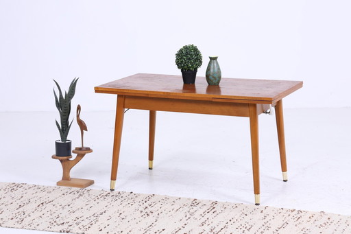 Vintage slinger tafel 60s | Mid Century uitschuifbare eettafel salontafel tafel retro 70s woonkamer tafel hout