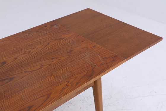 Image 1 of Vintage slinger tafel 60s | Mid Century uitschuifbare eettafel salontafel tafel retro 70s woonkamer tafel hout