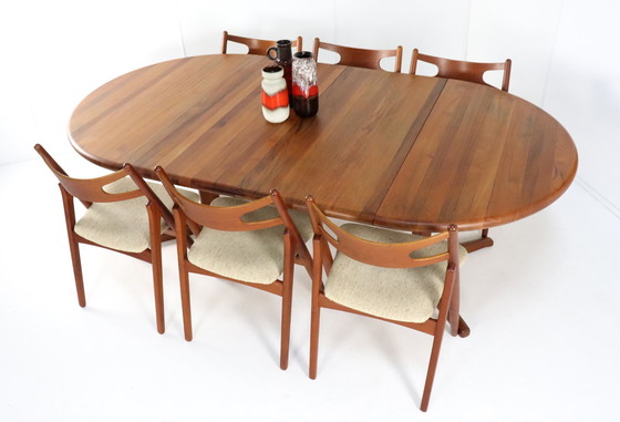 Image 1 of Glostrup Ronde 2X Verlengbare Eettafel 'Kappendrup' Vintage