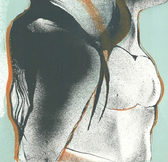 Image 1 of Zijportret - Litografie door Fernando Farulli