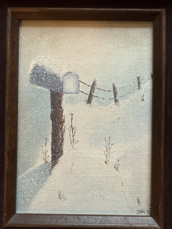 Image 1 of Schilderij Winterlandschap 