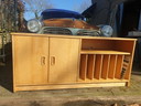 Vintage audiomeubel vinyl platen kast lowboard
