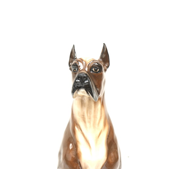 Image 1 of Vintage Italiaans design met de hand geschilderde keramieke hond