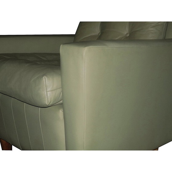 Image 1 of Vintage armstoelen model 25 in pistache leer, 1950