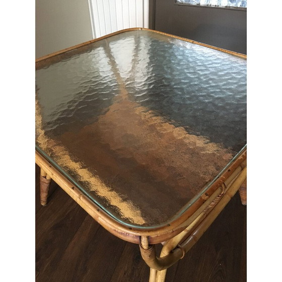 Image 1 of Vintage rotan bijzettafel van Dirk van Sliedrecht voor Rohé Noordwolde,1950