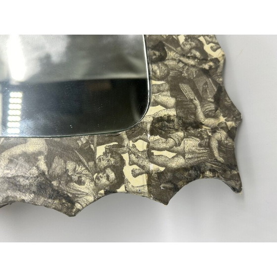 Image 1 of Vintage spiegel met papieren collagedecor, 1980