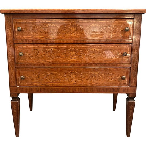 Vintage Italiaanse walnoten ladekast, 1960-1970