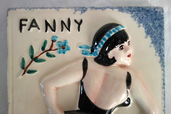 Image 1 of Keramische Plaquette Fanny Vallauris jaren 50