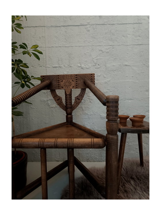 Image 1 of Arts&Crafts Swedish Oak Wooden Chair 1920/30'S