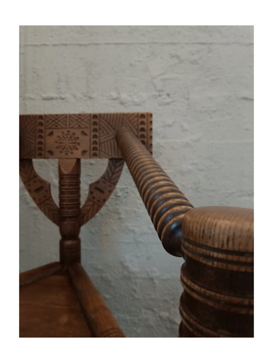 Image 1 of Arts&Crafts Swedish Oak Wooden Chair 1920/30'S