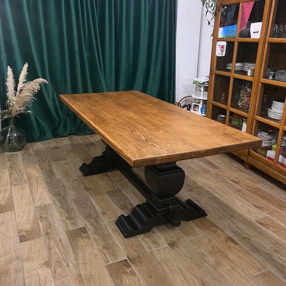 Image 1 of Vintage kloostertafel van massief hout