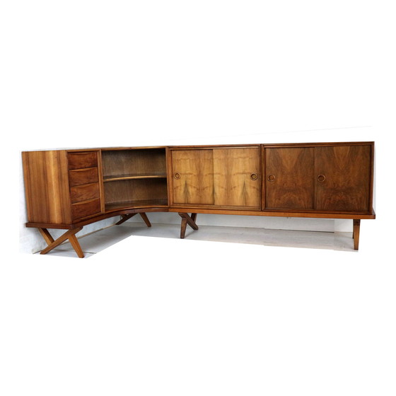 Image 1 of Vintage Walnoten Dressoir Van Fristho Franeker Uit 1955