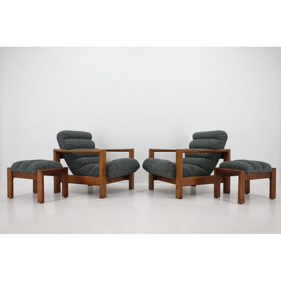 Image 1 of Vintage woonkamer set in eikenhout met bekleding, Finland 1960