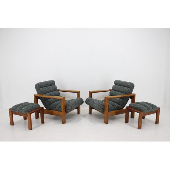 Image 1 of Vintage woonkamer set in eikenhout met bekleding, Finland 1960