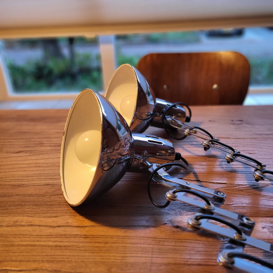 Image 1 of 2x Vintage Ikea Schaarlamp Chroom