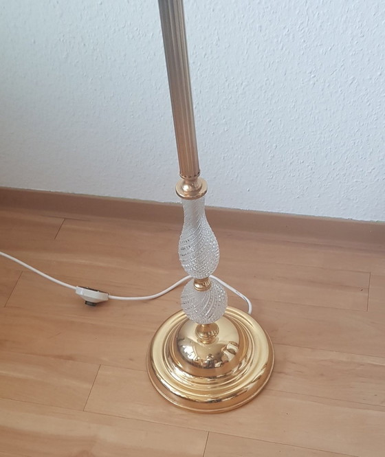 Image 1 of Loodkristal Vergulde Driearmige Vloerlamp