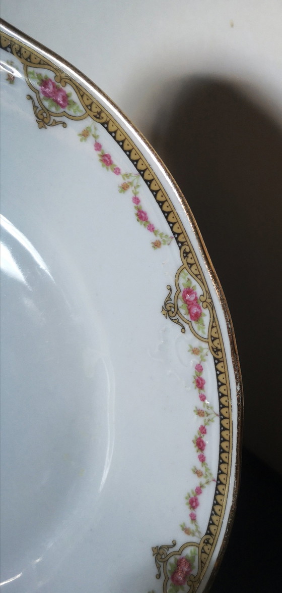 Image 1 of Set van 2 antieke porseleinen borden Esprit Pompadour Romantique