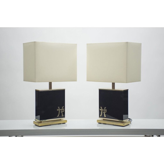 Image 1 of Paar vintage koperen lampen