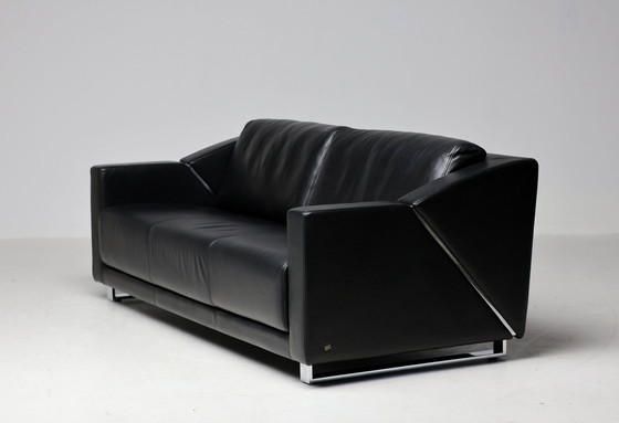 Image 1 of Rolf Benz Model 350 Zwart Leren Sofa