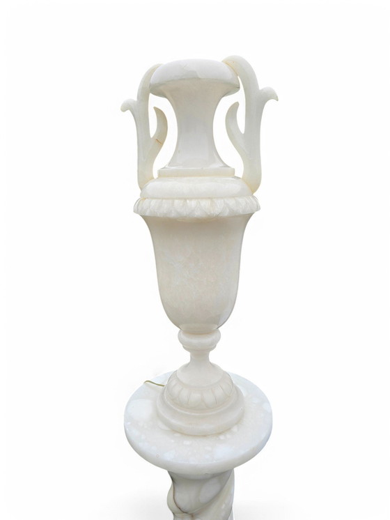 Image 1 of Neoklassieke Albasten Zuil Urn Lamp