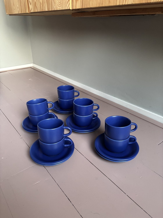 Image 1 of 10 Blauwe Cappuccino Kop En Schotels, Thailand