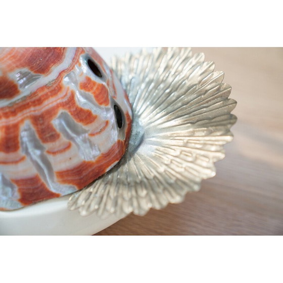 Image 1 of Vintage tafellamp in staal en schelpen van Antonio Pavia, 1970