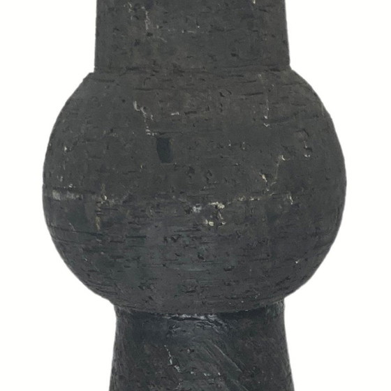 Image 1 of Brutalistische Wabi Sabi Nederlandse Bouclé Kap Aand Keramische Vloerlamp, 1960S