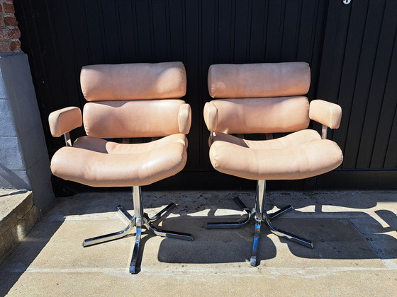 Image 1 of 2x Vintage 1970,s Bureau stoelen