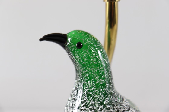 Image 1 of Lamp/tafellamp van Murano glas met vogelsculptuur, Italië, jaren 1970