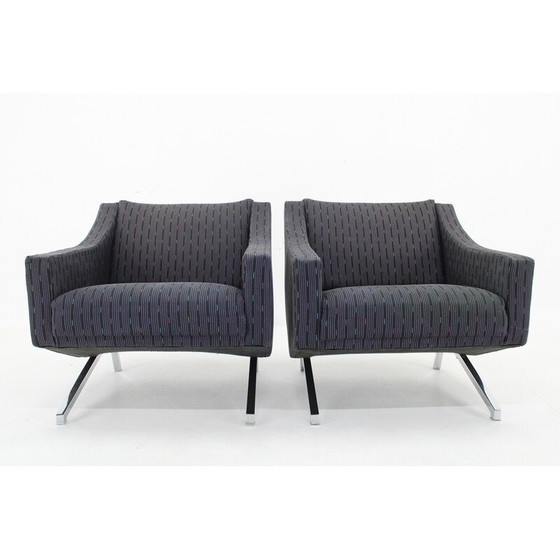 Image 1 of Paar vintage chroomstalen fauteuils, Italië 1970