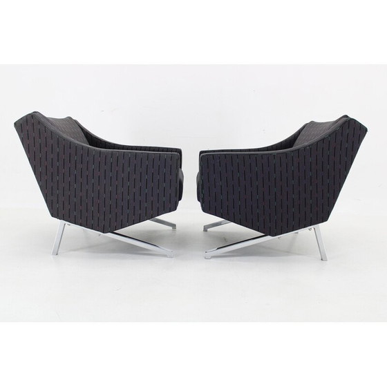 Image 1 of Paar vintage chroomstalen fauteuils, Italië 1970
