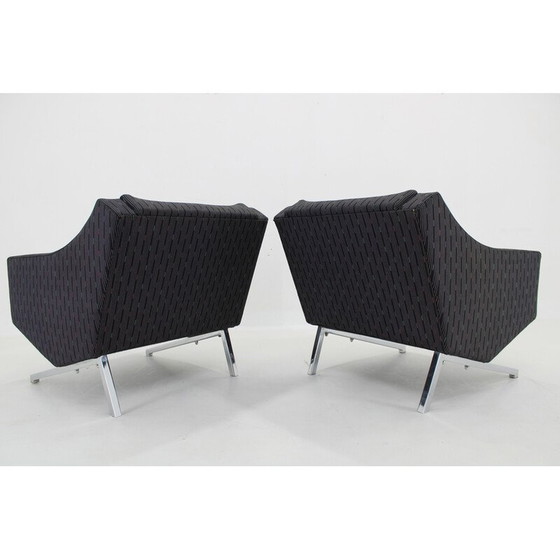 Image 1 of Paar vintage chroomstalen fauteuils, Italië 1970