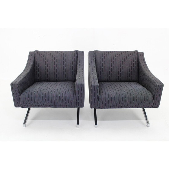 Image 1 of Paar vintage chroomstalen fauteuils, Italië 1970
