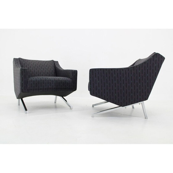 Image 1 of Paar vintage chroomstalen fauteuils, Italië 1970
