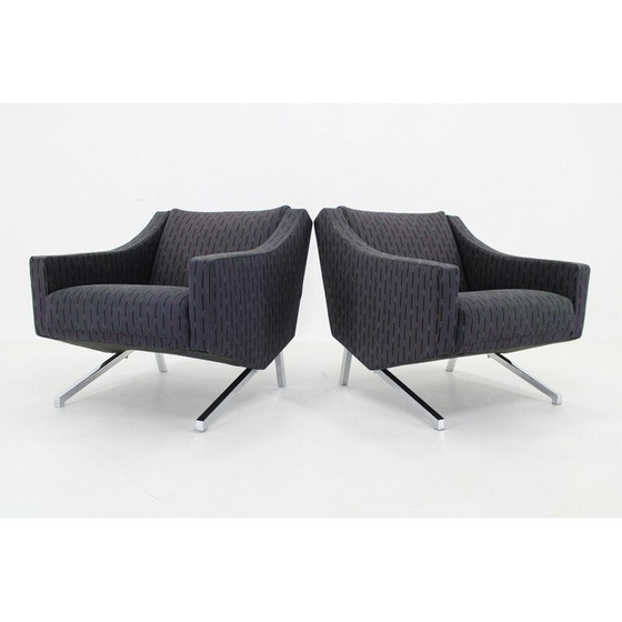 Image 1 of Paar vintage chroomstalen fauteuils, Italië 1970