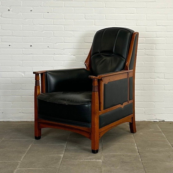 Image 1 of Art Deco Schuitema Mannelijke Fauteuil - Tijdloze Luxe en Comfort