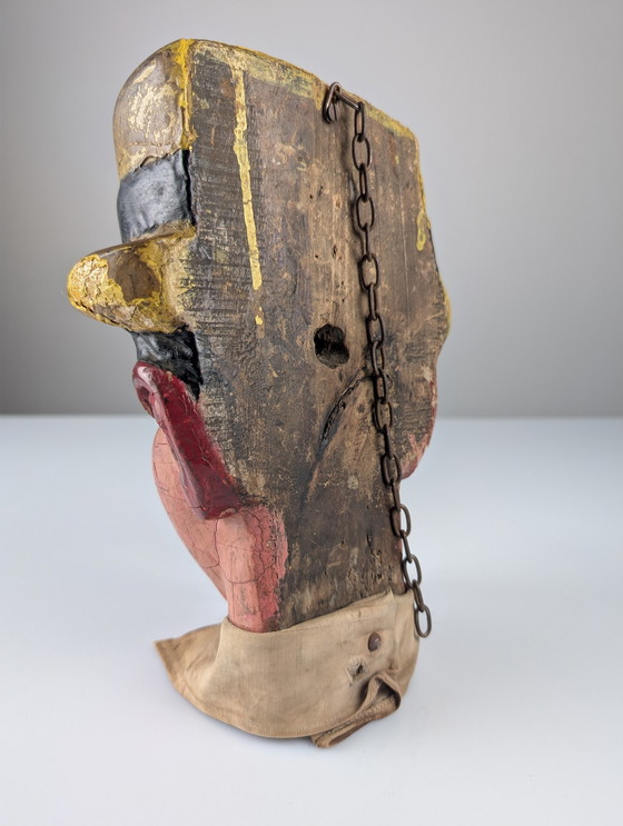 Image 1 of Antiek Dean Martin Reclame Houten Hoofd, 1950S