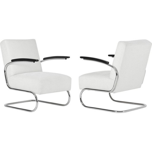 Paar vintage fauteuils S411 van W.H. Gispen voor Mücke & Melder, 1930