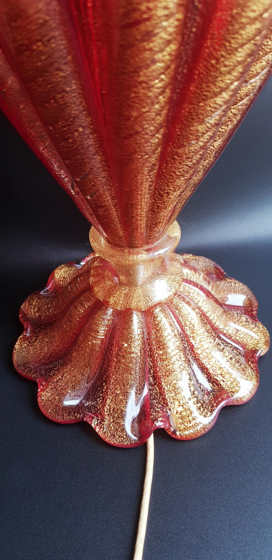 Image 1 of 40'S Barovier&Toso Grote Murano Glazen Coordonato D'Oro Tafellamp