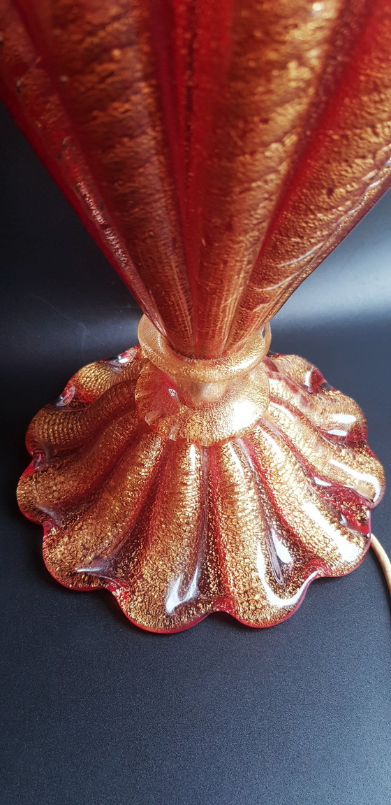 Image 1 of 40'S Barovier&Toso Grote Murano Glazen Coordonato D'Oro Tafellamp