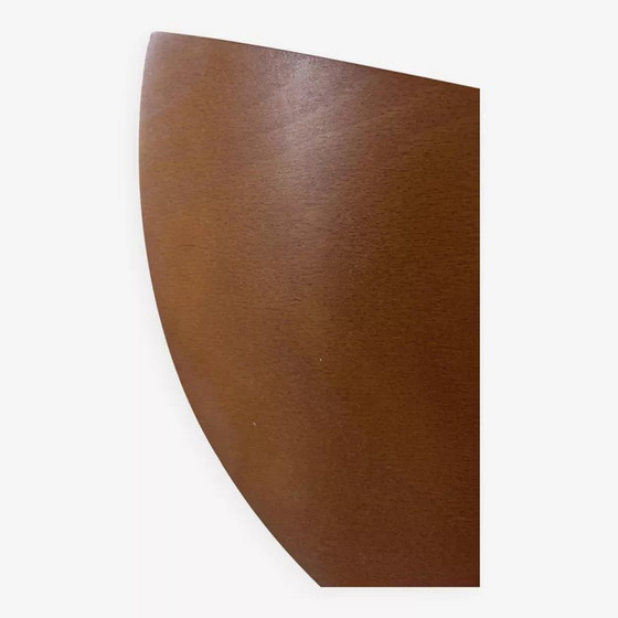 Image 1 of 2X Vintage wandlampen in thermogevormd hout en gezandstraald glas, Frankrijk, 1980