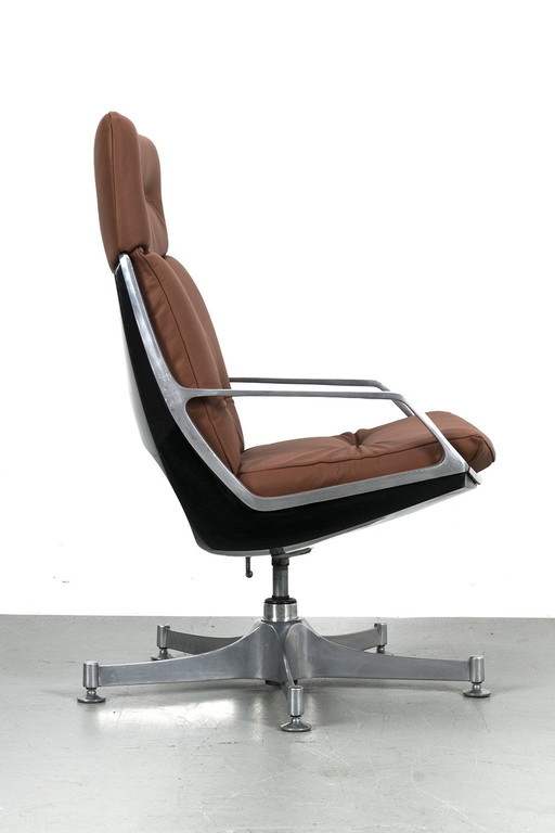 Zeer Zeldzame Jorge Zalszupin Commander Chair Met Hoge Rug