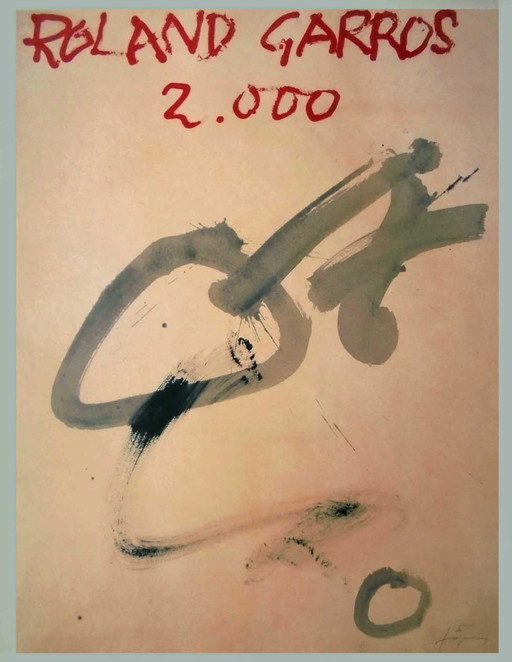 Antoni Tapies - Original affiche Roland Garros 2000 - Galerie Lelong , Paris