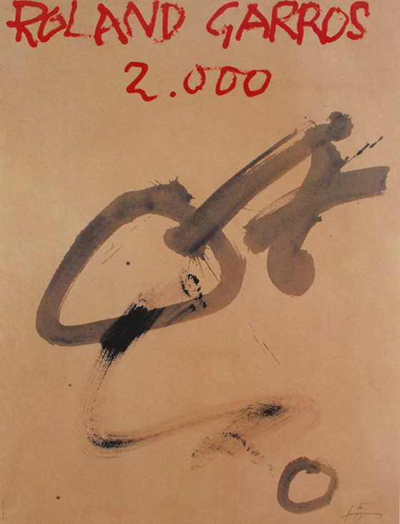 Image 1 of Antoni Tapies - Original affiche Roland Garros 2000 - Galerie Lelong , Paris