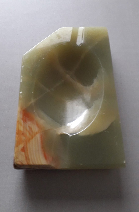 Image 1 of Vinxtage asbak marmer groen onyx