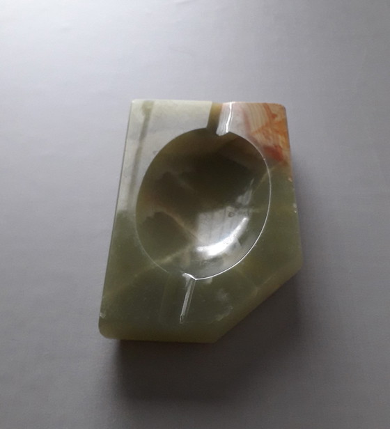 Image 1 of Vinxtage asbak marmer groen onyx