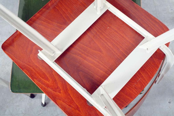 Image 1 of 4x Vintage schoolstoelen